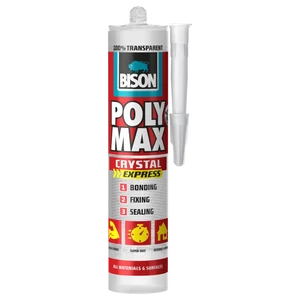 BISON Poly Max kristálytiszta tömítő, SM polymer ragasztó, 300g