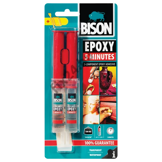 BISON 5 perces kétkomponensű epoxy ragasztó, 24ml