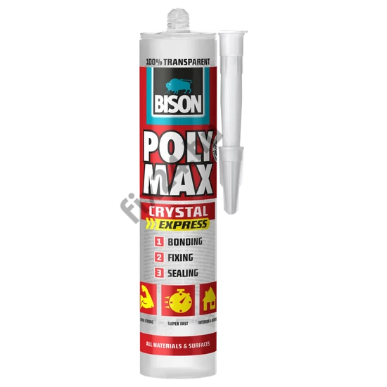 BISON Poly Max kristálytiszta tömítő, SM polymer ragasztó, 300g