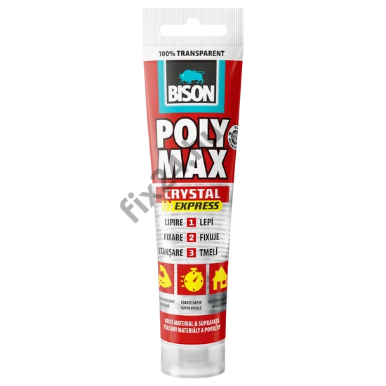 BISON Poly Max kristálytiszta tömítő, SM polymer ragasztó, 115g