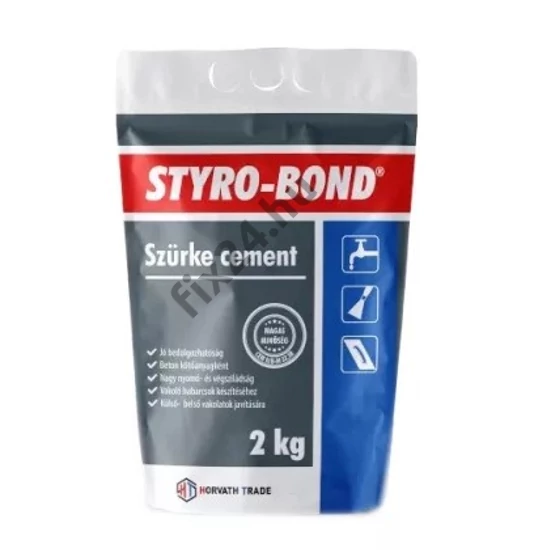 STYRO-BOND SZÜRKE CEMENT /PAPIRZACSKÓS/ 2kg