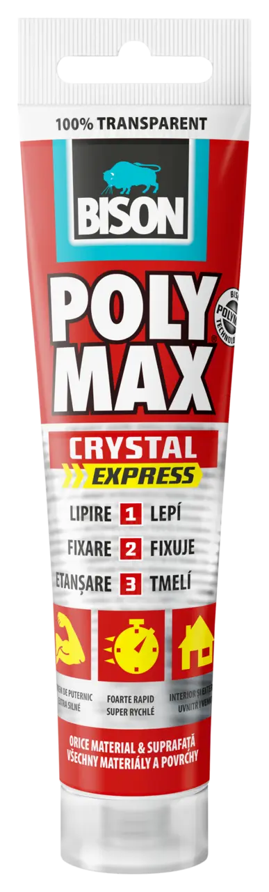 BISON Poly Max kristálytiszta tömítő, SM polymer ragasztó, 115g