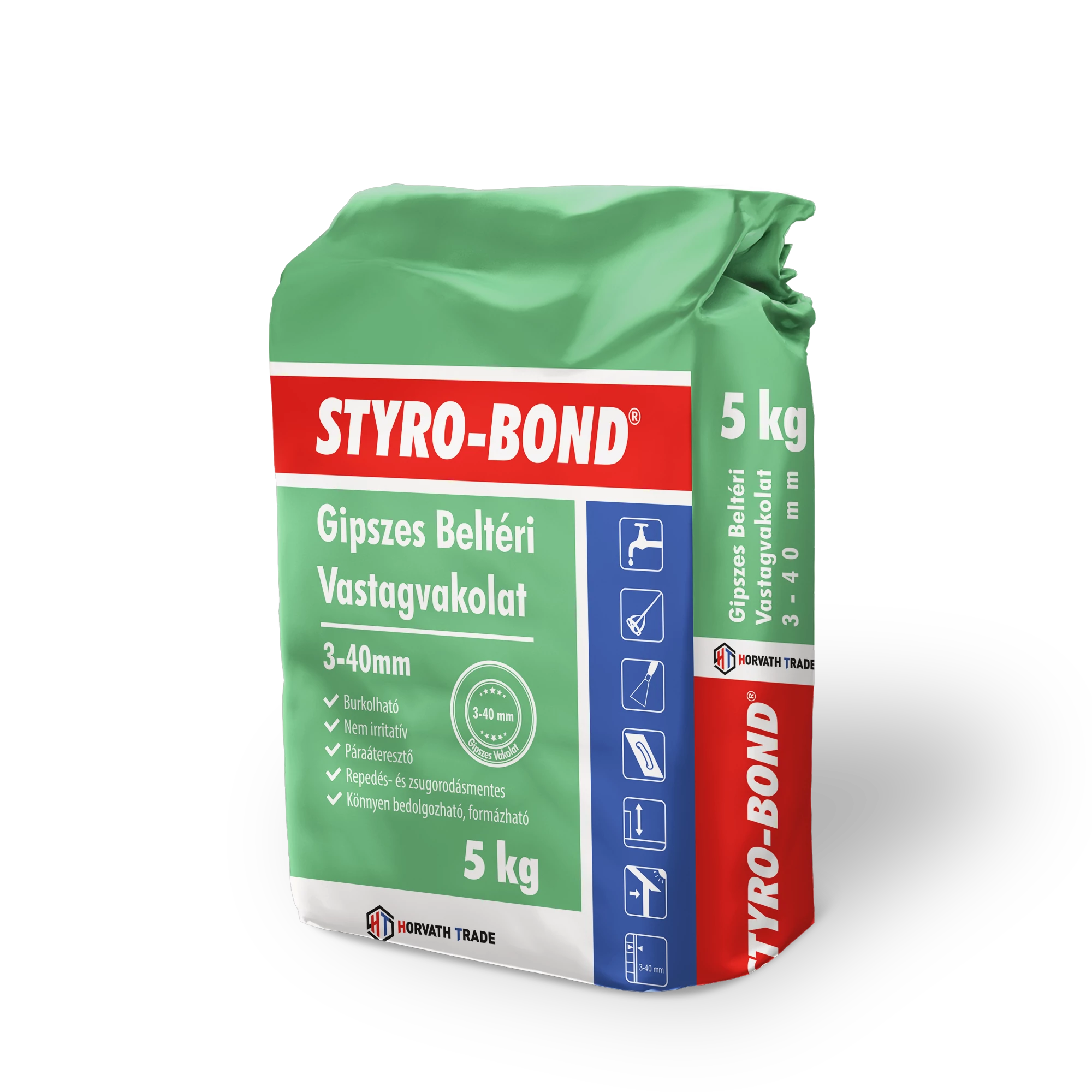 STYRO-BOND 3-40 BELTÉRI GIPSZES VASTAGVAKOLAT 5 kg